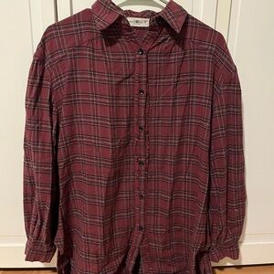 NATURAL LIFE Red Casual Button Down Tunic